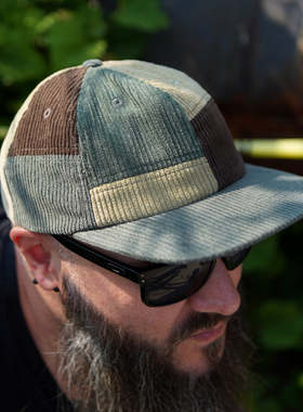 Patchwork Corduroy Hat加拿大多伦多复古无结构灯芯绒拼接软顶帽