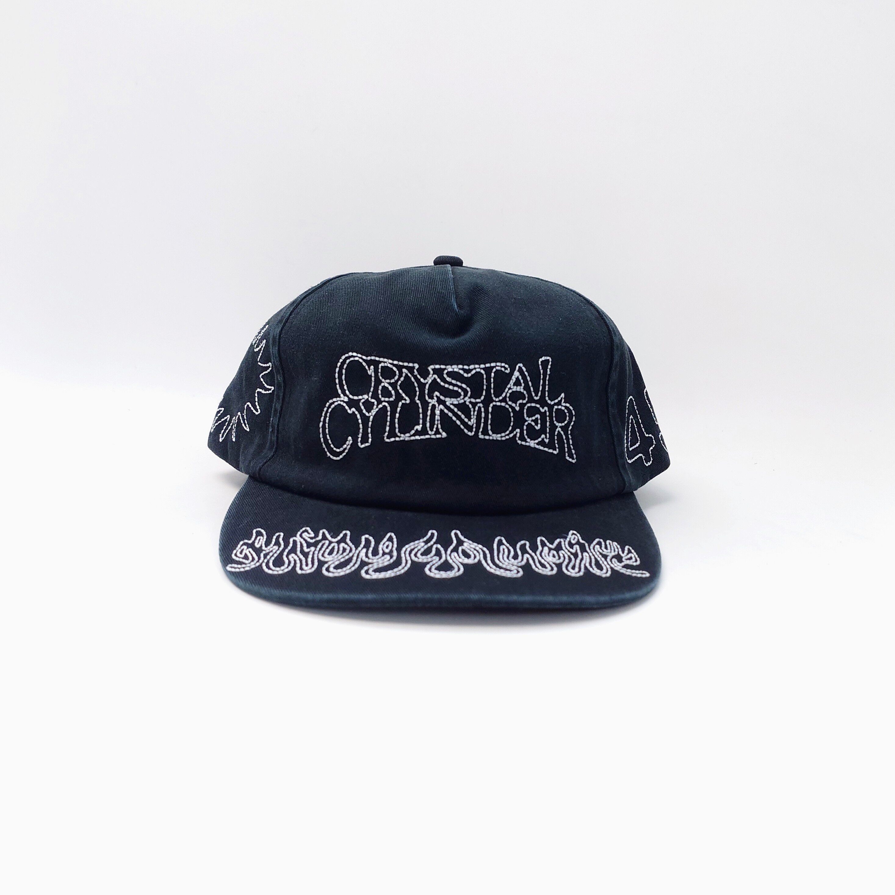 Crystal Cylinder Skitz Energy Snapback潮牌水洗做旧火焰棒球帽