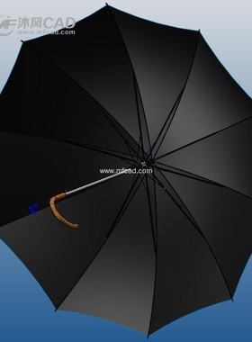 老式雨伞详细零件图SolidWorks2014模型3D图纸设计【615】
