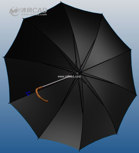 老式雨伞详细零件图SolidWorks2014模型3D图纸设计【615】