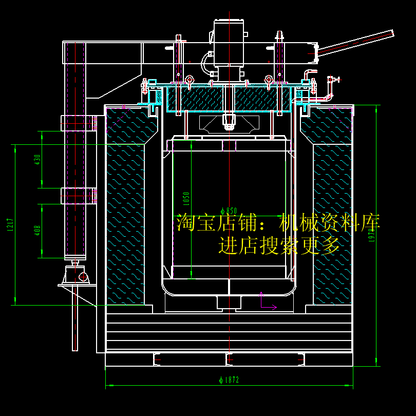 105kw井式气体氮化炉cad图纸纤维结构焊接不锈钢炉罐设计资料(678