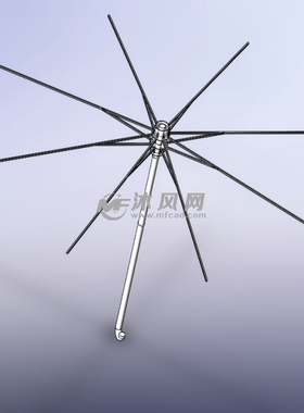 雨伞骨架模型设计3D图纸SolidWorks2016【616】