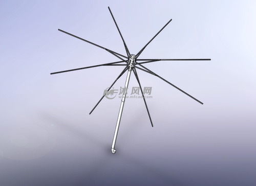 雨伞骨架模型设计3D图纸SolidWorks2016【616】