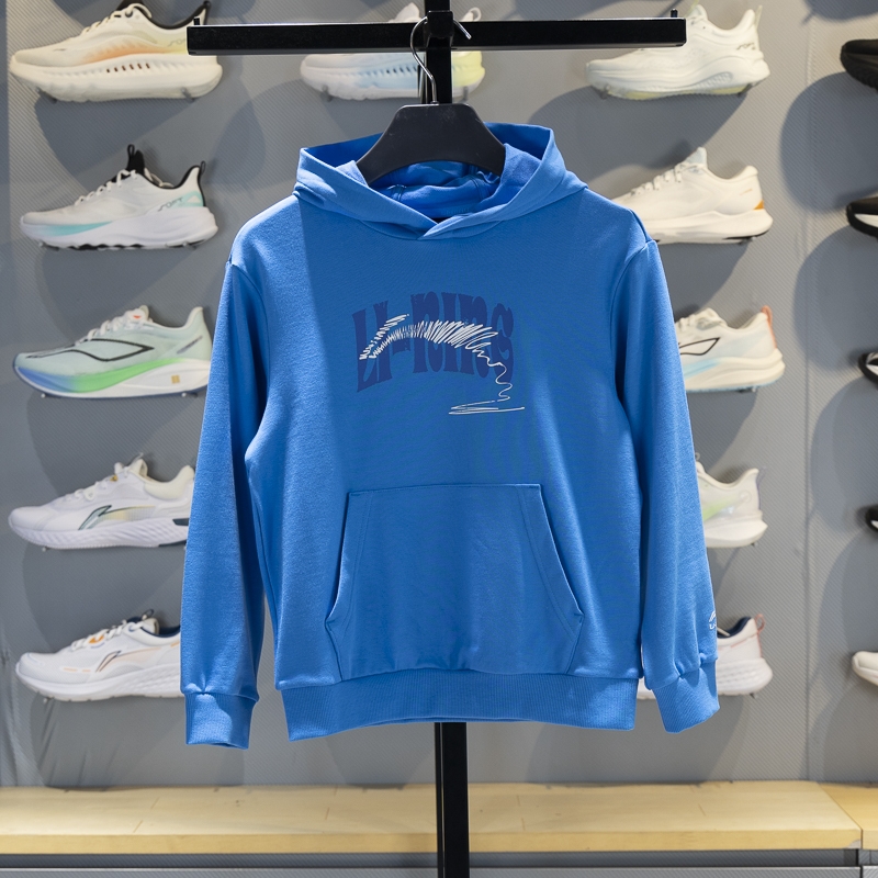 李宁儿童连帽宽松舒适套头卫衣