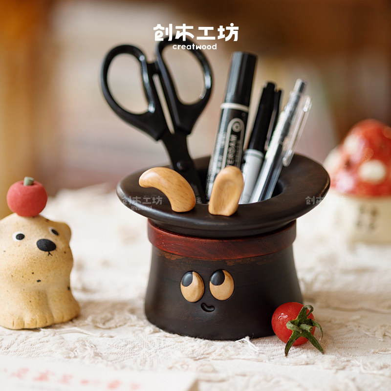 创木工坊魔法兔子笔筒可爱送礼图片