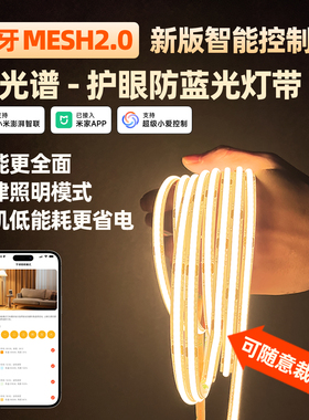 已接入米家APP智能COB灯带无极调光调色高亮SMD灯带低压24V全光谱