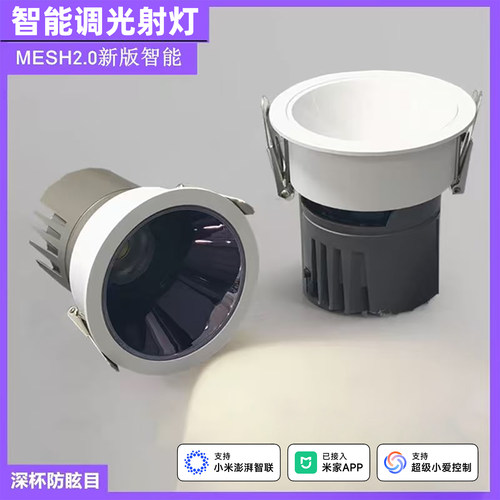 见光不见灯智能射灯防眩调光调色