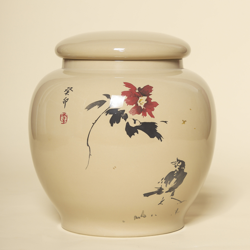 建水紫陶茶叶罐小号白泥高亮光普洱散茶罐紫砂醒茶罐陶瓷密封陶罐