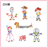 三川集 玩具 动物总动员动漫纹身贴男女防水持久手臂胸口可爱手绘