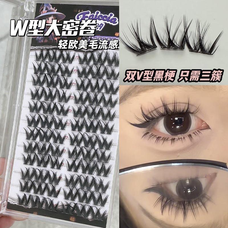 胶水款W型大花卷假睫毛自然仿真