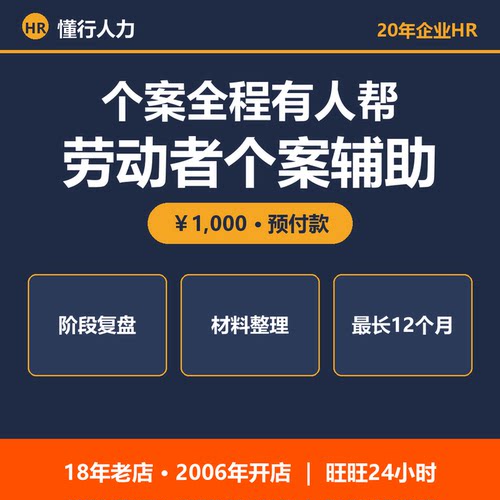 人事咨询 劳动者个案全程辅助 阶段复盘 材料整理 20年HR经验