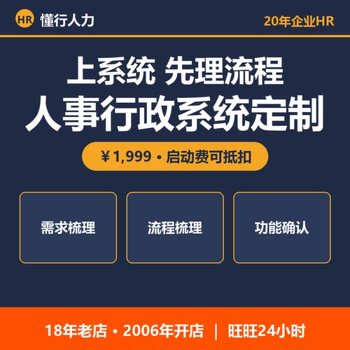 人事咨询 人事行政系统定制 流程梳理 需求确认 20年HR经验