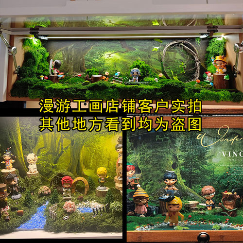 宝可梦森林圣诞手办柜背景墙贴