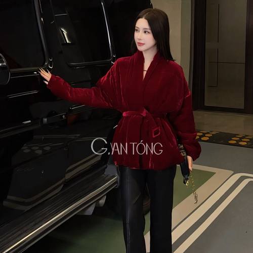 桑蚕丝加棉厚外套收腰保暖