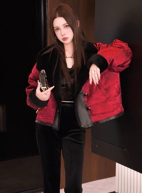 Gyantong郭彦彤【年服】90白鹅绒服皮毛一体加厚冬羽绒服WT1119