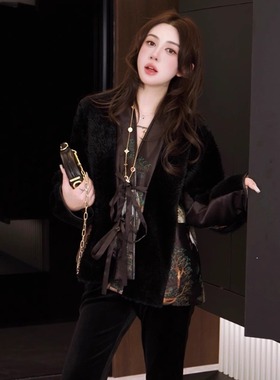 G.yantong2025新国风鹅绒袖口重工刺绣时尚新款羽绒外套65066