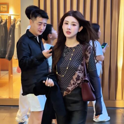 秋网纱显瘦修身高级打底衫女上衣