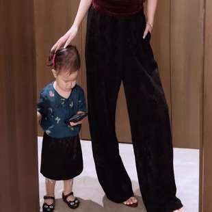 G.yantong郭彦彤定制镂空提花直筒裤 显瘦气质复古早秋KZL50