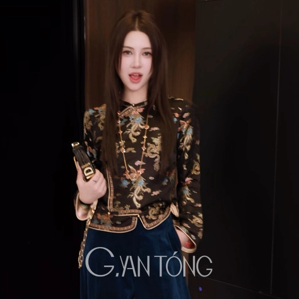 新中式重工提花外衣衬衫女