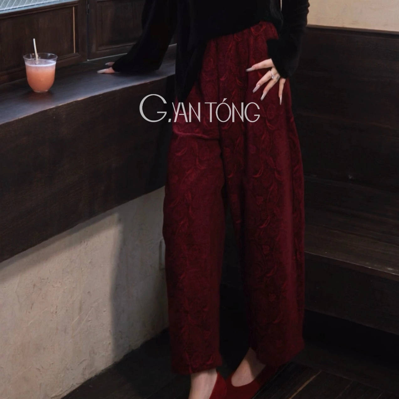 G.yantong郭彦彤国风桑蚕丝提花休闲裤静奢风秋季阔腿裤KZ102,女装/女士精品,休闲裤,淘宝优惠券,粉丝福利购,淘宝优惠卷