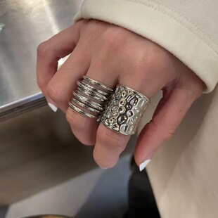 BKP曼谷公园「复古戒」ins小众时髦极简戒指重工百搭开口冷淡韩系