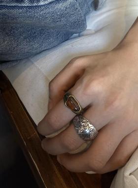 曼谷公园琥珀复古树脂戒指