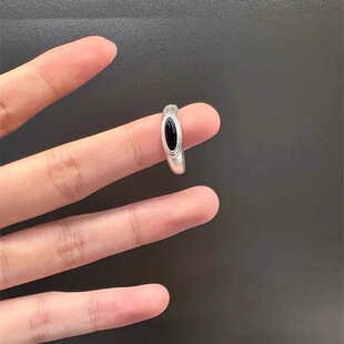 BKP「黑白」复古小众气质百搭卫星磨砂戒指椭圆董洁同款 24秋冬女