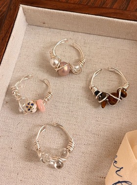 新中式复古水晶缠绕戒指气质百搭