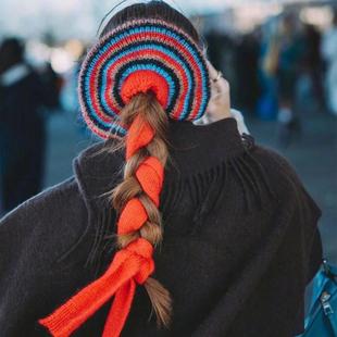 BKP 圣诞新年氛围 ins博主周美美同款彩色针织发圈丸子头盘发发带