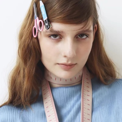 复古小众铅笔剪刀发夹可爱醋酸女