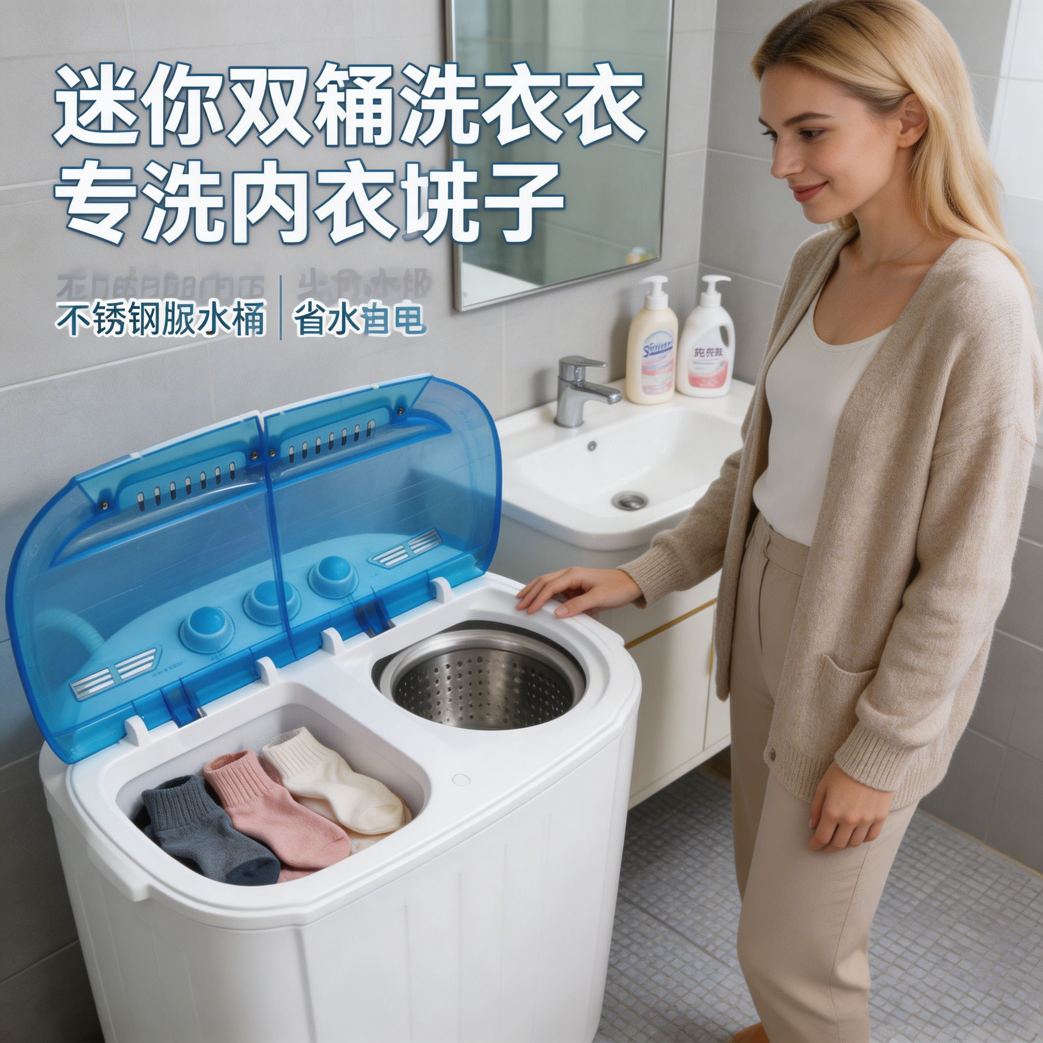 小鸭宿舍家用小型快速甩干双桶缸