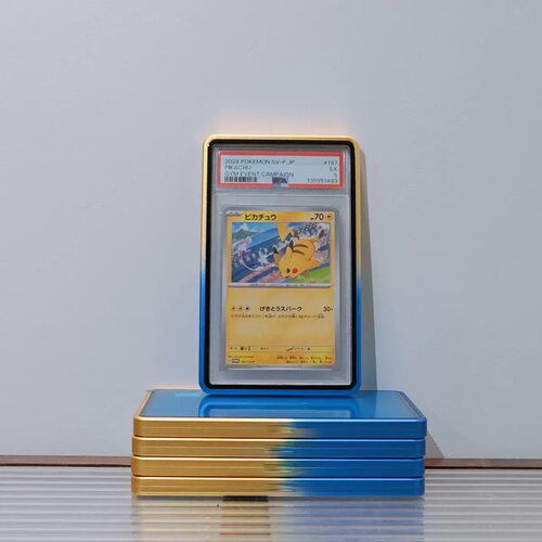 PSA蓝黄渐变金属评级保护壳评级卡展示球星卡宝可梦PTCG/CGC/CCIC