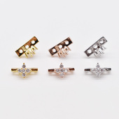 花头隔珠配件 项链DIY串珍珠项链三排隔珠 镀925银隔珠 高圆圆同款