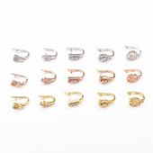 diy皮绳翡翠玉石项链扣配件 如意平安夹扣 镀925银瓜子扣 玉坠扣