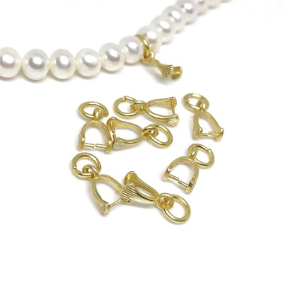 保色古法金吊坠扣配饰手链吊饰卡扣挂件 diy手工翡翠小平安扣配件