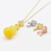 男女吊坠扣头配件925半银瓜子扣diy翡翠玉器佛公观音琥珀水晶蜜蜡