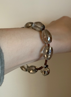 冷淡风捷克灰玻璃串珠手串女小众高级感轻奢手链日常百搭高级感潮