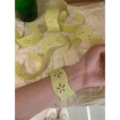 显白超cute 小鸡黄树脂手镯女度假风亚克力手环y2k彩色手饰手臂环