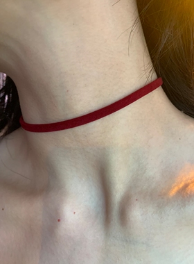 棠洛 显白的红丝绒choker颈链女简约高级感锁骨链辣妹项圈百搭潮