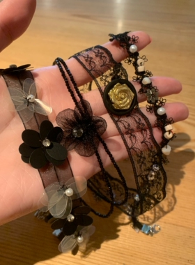 「迷雾花园」 暗黑花朵系列choker颈链女手作蕾丝项圈辣妹甜酷风