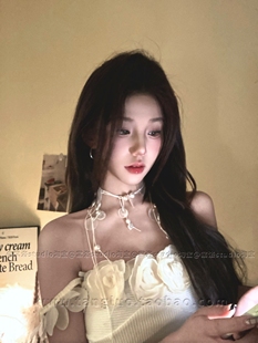 棠洛|超仙!白贝壳流苏珍珠锁骨链女度假风白色夸张项链配饰2026