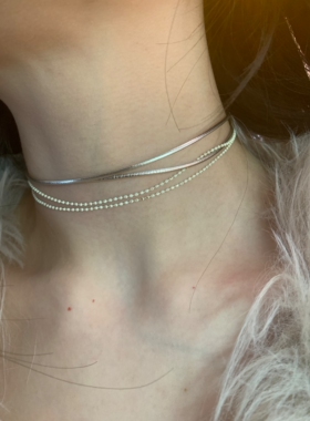 棠洛 原创「映梨花」多层choker颈链女y2k辣妹项圈简约高级锁骨链