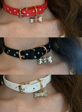棠洛｜原创猫爪皮革choker颈链女y2k辣妹日系项圈卡哇伊颈带2026