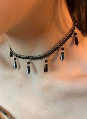 棠洛 手作款波西米亚编织流苏choker颈链女小众复古项圈度假配饰