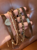 棠洛 咖色废土系choker颈链女小众个性 项圈波西米亚风锁骨链颈带