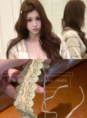 「燕麦可可」绑带款蕾丝颈链女小众个性颈带贴肤项圈纯欲感锁骨链