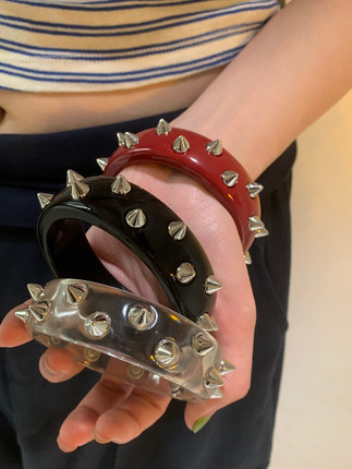 棠洛 y2k个性铆钉手镯女欧美辣妹风夸张手环亚文化朋克手饰品新潮