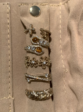 浅钛金色戒指合集～小众个性精致指环日常百搭食指戒指开口可调节