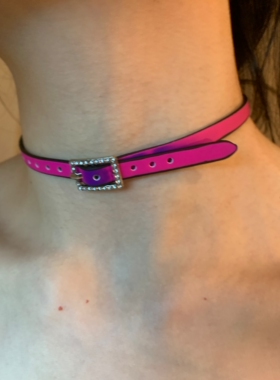 棠洛 y2k温感变紫choker项圈女软皮革颈链个性小众颈带辣妹风2026