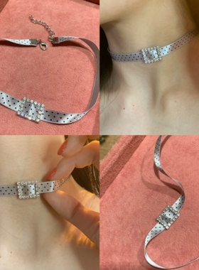 波点千金 贴肤丝带choker颈链女小众纯欲感颈带日常百搭细款项链